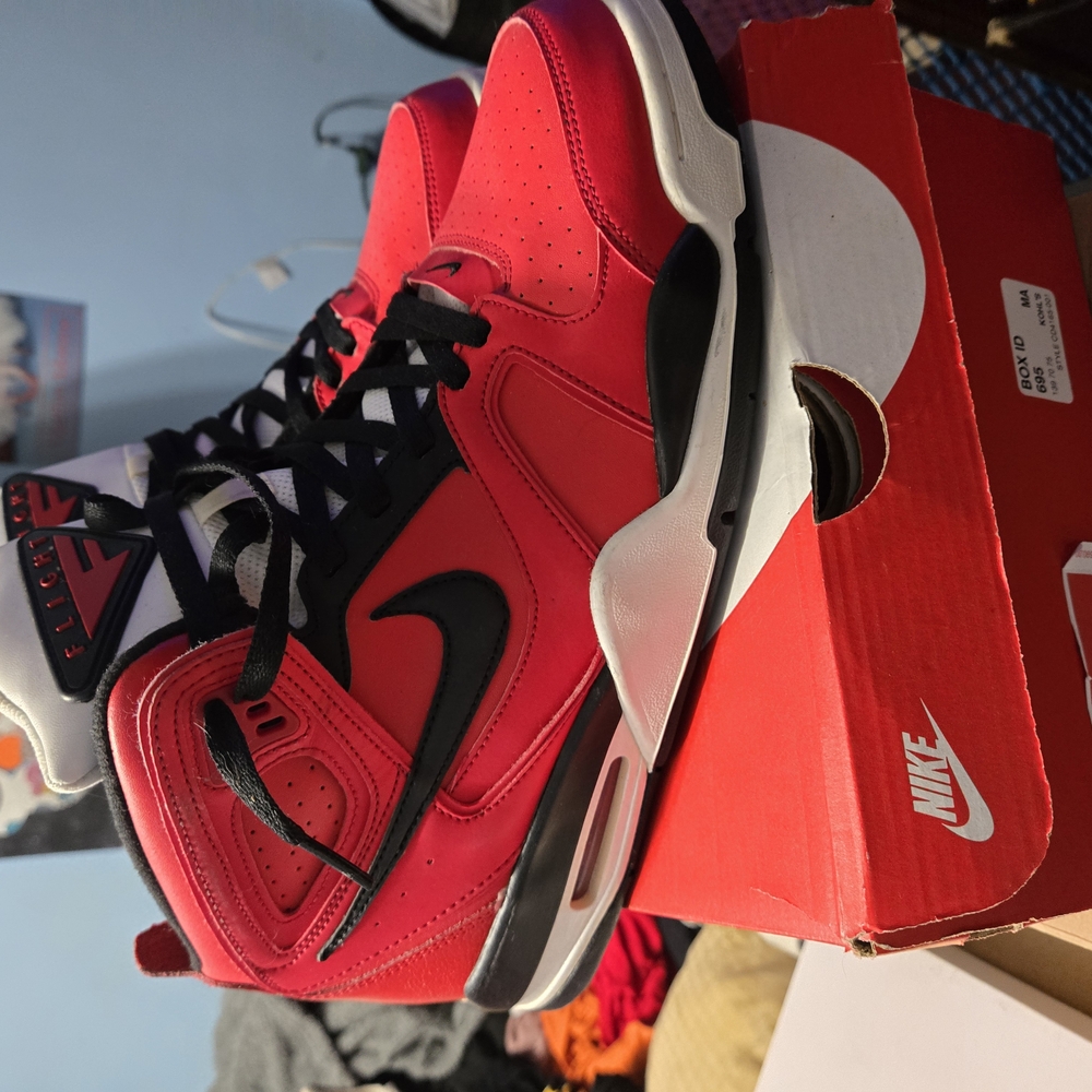 Nike Red and Black High-Top Sneakers